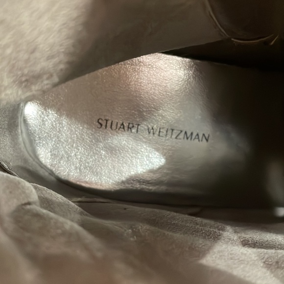 Stuart Weitzman Vance High Bling Sparkle Wedge Sneakers Size 3 Pewter - Picture 5 of 6